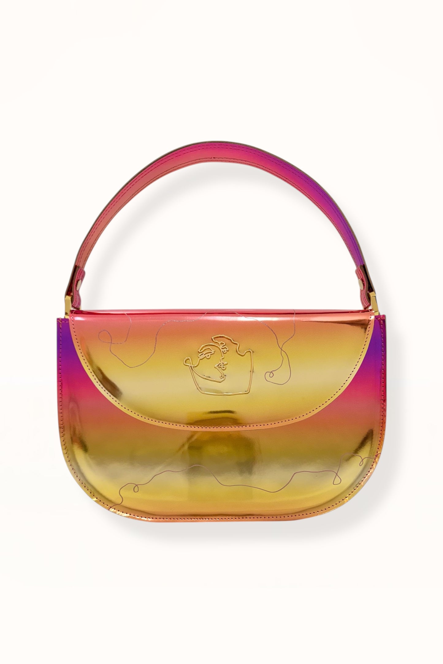 AUDREY BAG - GRADIENT MIRROR LEATHER w. UNIQUE DRAWING
