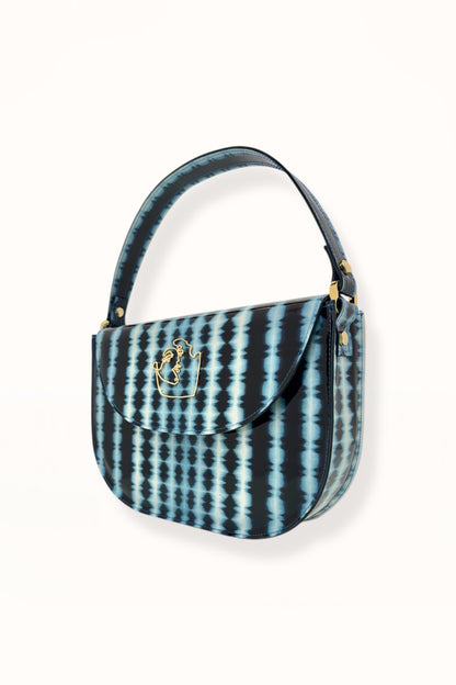 AUDREY BAG - BLUE TIE-DYE PATENT LEATHER