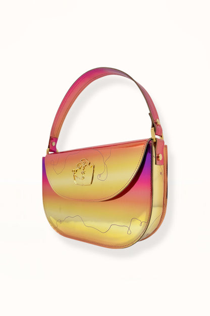AUDREY BAG - GRADIENT MIRROR LEATHER w. UNIQUE DRAWING