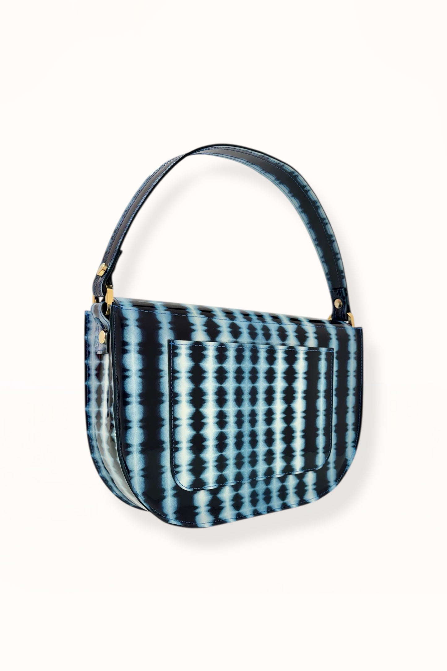 AUDREY BAG - BLUE TIE-DYE PATENT LEATHER