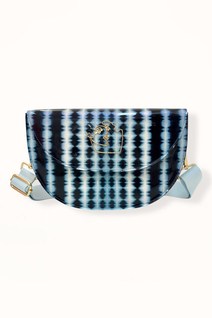 SIENNA BAG - BLUE TIE-DYE PATENT LEATHER