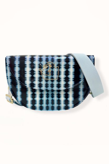 SIENNA BAG - BLUE TIE-DYE PATENT LEATHER