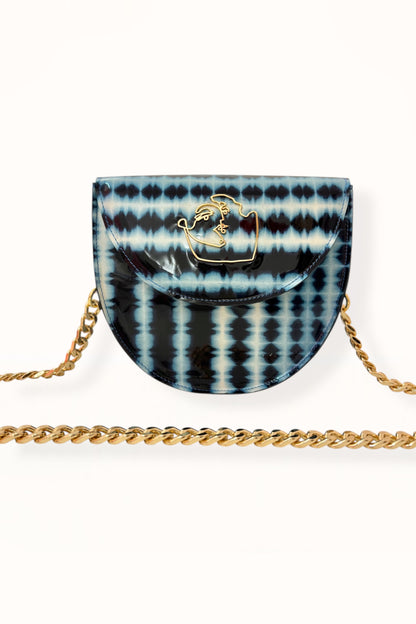 DORIS BAG - BLUE TIE-DYE PATENT LEATHER