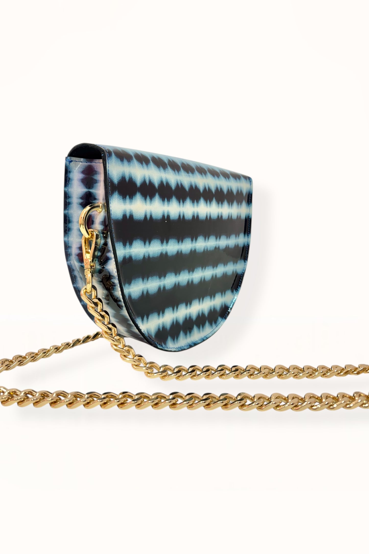 DORIS BAG - BLUE TIE-DYE PATENT LEATHER