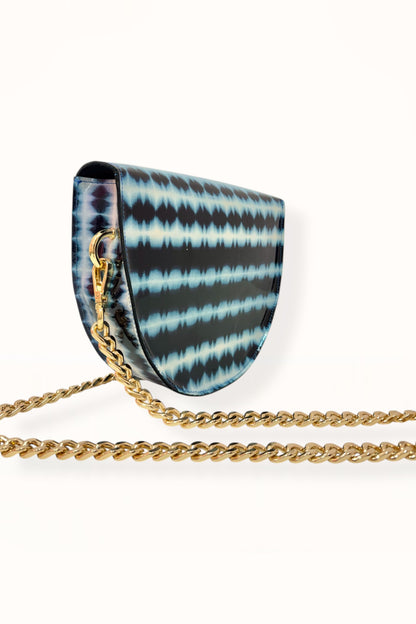 DORIS BAG - BLUE TIE-DYE PATENT LEATHER