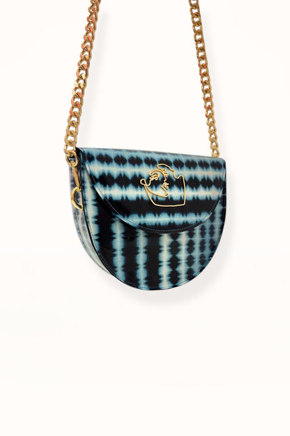 DORIS BAG - BLUE TIE-DYE PATENT LEATHER