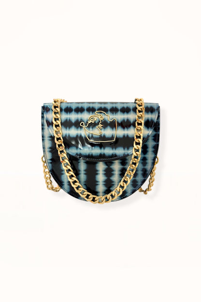 DORIS BAG - BLUE TIE-DYE PATENT LEATHER