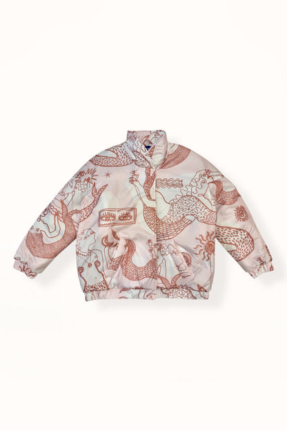 AMELIOU 2.0 PUFFER JACKET  - "MERMAID PRINT" | SOFT PINK