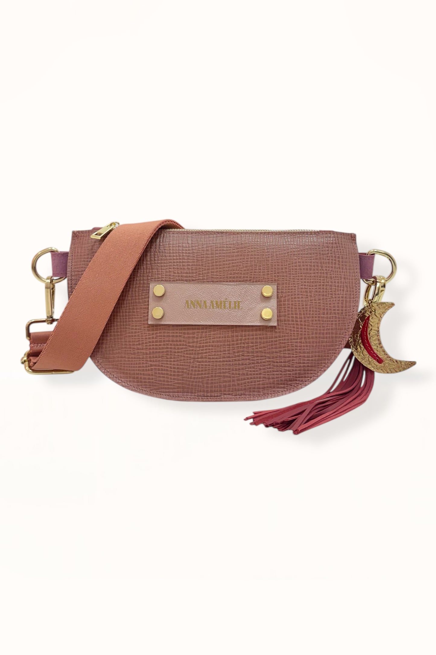 SOPHIE “L” BELTBAG  -  DARK PINK TEXTURED LEATHER | COLOR BLOCK