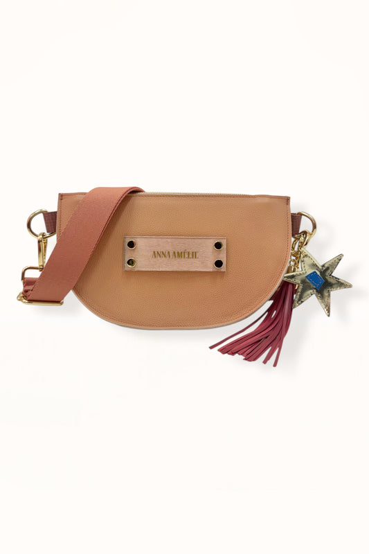SOPHIE “L” BELTBAG  -  NUDE BEIGE GRAINED LEATHER | COLOR BLOCK