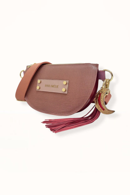 SOPHIE “L” BELTBAG  -  DARK PINK TEXTURED LEATHER | COLOR BLOCK