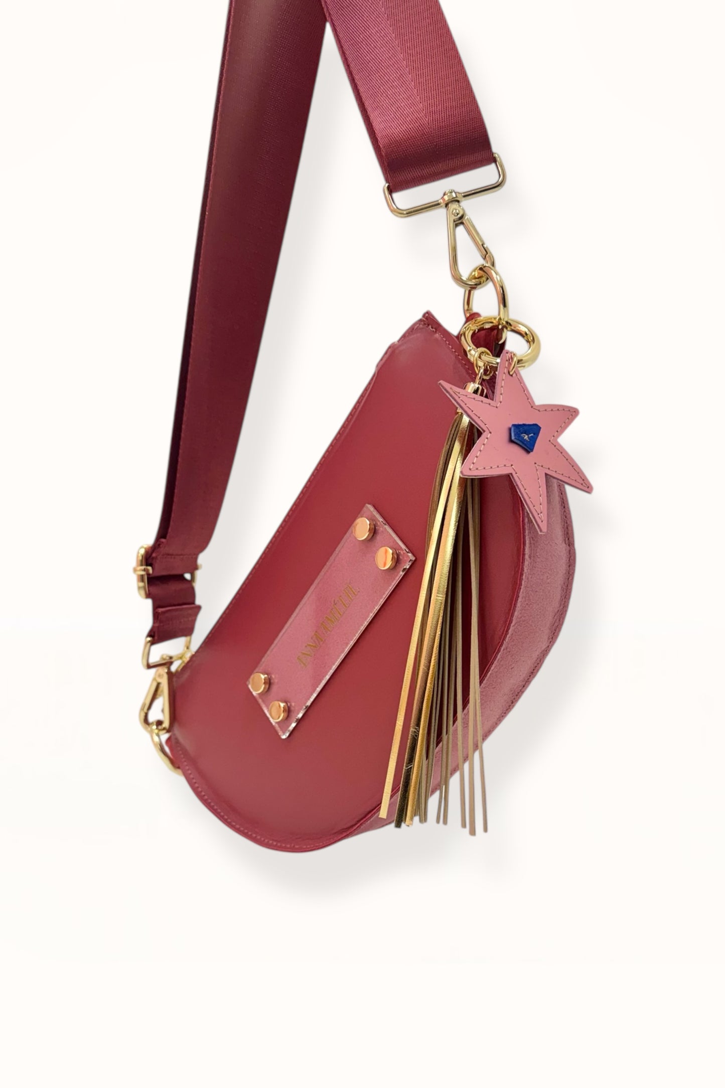 SOPHIE “L” BELTBAG  -  CHERRY RED SMOOTH LEATHER  |  COLOR BLOCK