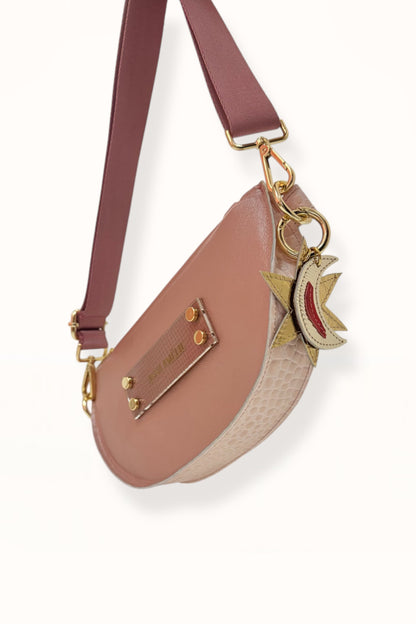 SOPHIE “L” BELTBAG  -  PEARLESCENT MAUVE LEATHER  |  COLOR BLOCK