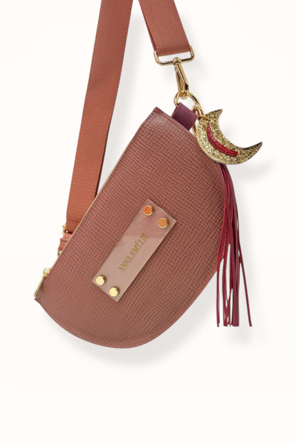 SOPHIE “L” BELTBAG  -  DARK PINK TEXTURED LEATHER | COLOR BLOCK