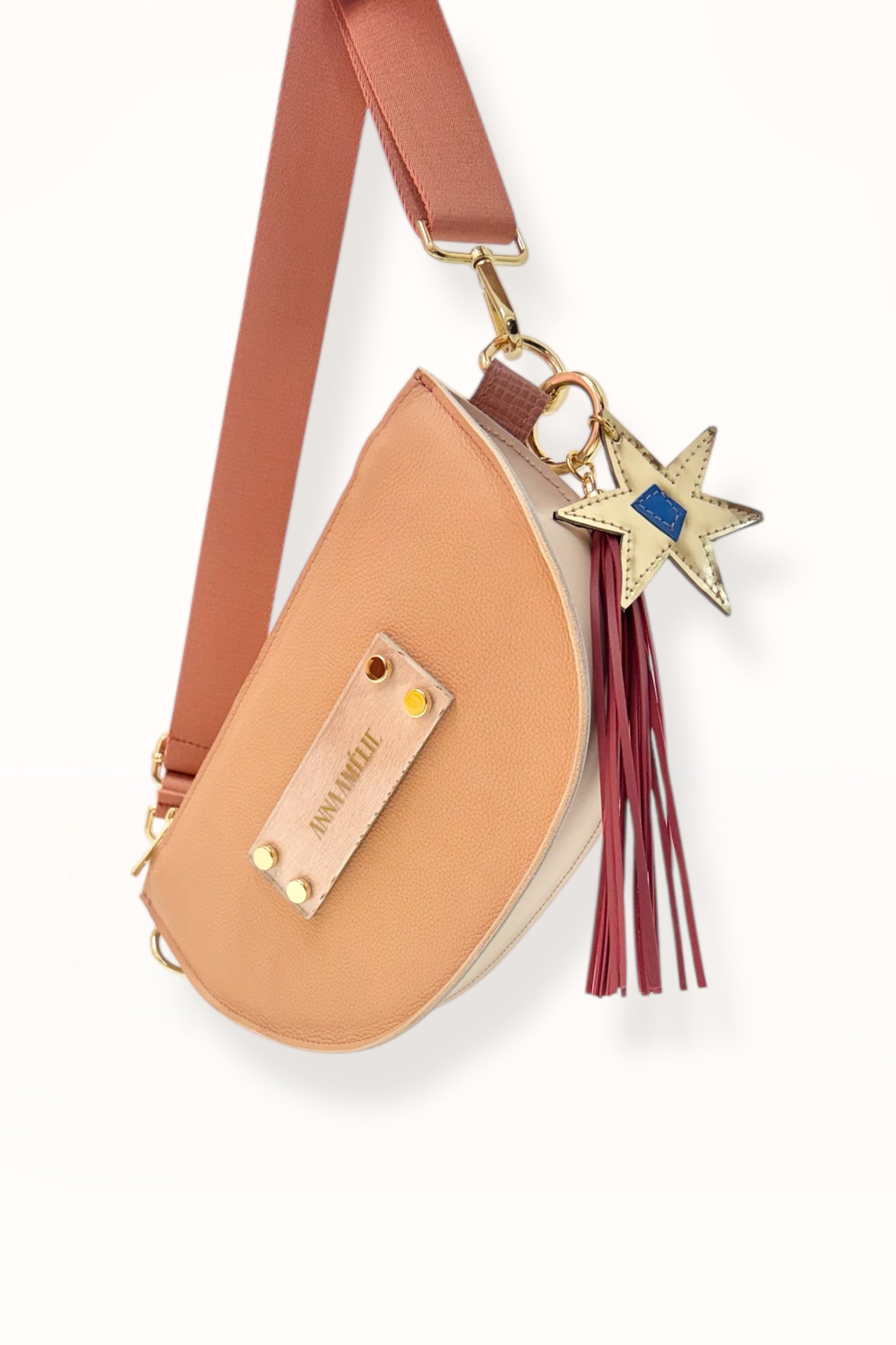 SOPHIE “L” BELTBAG  -  NUDE BEIGE GRAINED LEATHER | COLOR BLOCK