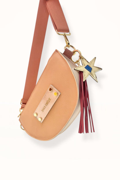 SOPHIE “L” BELTBAG  -  NUDE BEIGE GRAINED LEATHER | COLOR BLOCK