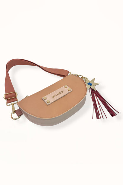 SOPHIE “L” BELTBAG  -  NUDE BEIGE GRAINED LEATHER | COLOR BLOCK