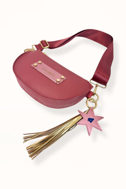 SOPHIE “L” BELTBAG  -  CHERRY RED SMOOTH LEATHER  |  COLOR BLOCK