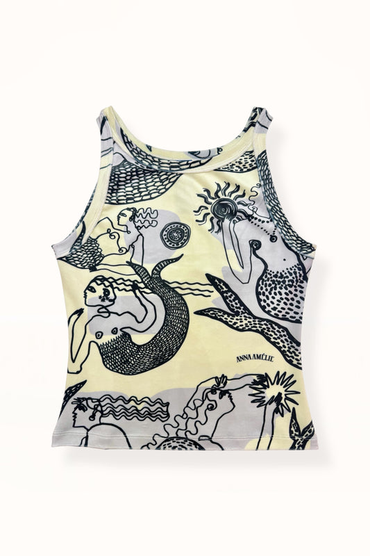 VELVET TANK TOP  - “MERMAID PRINT” | LEMON BUTTER & GREY