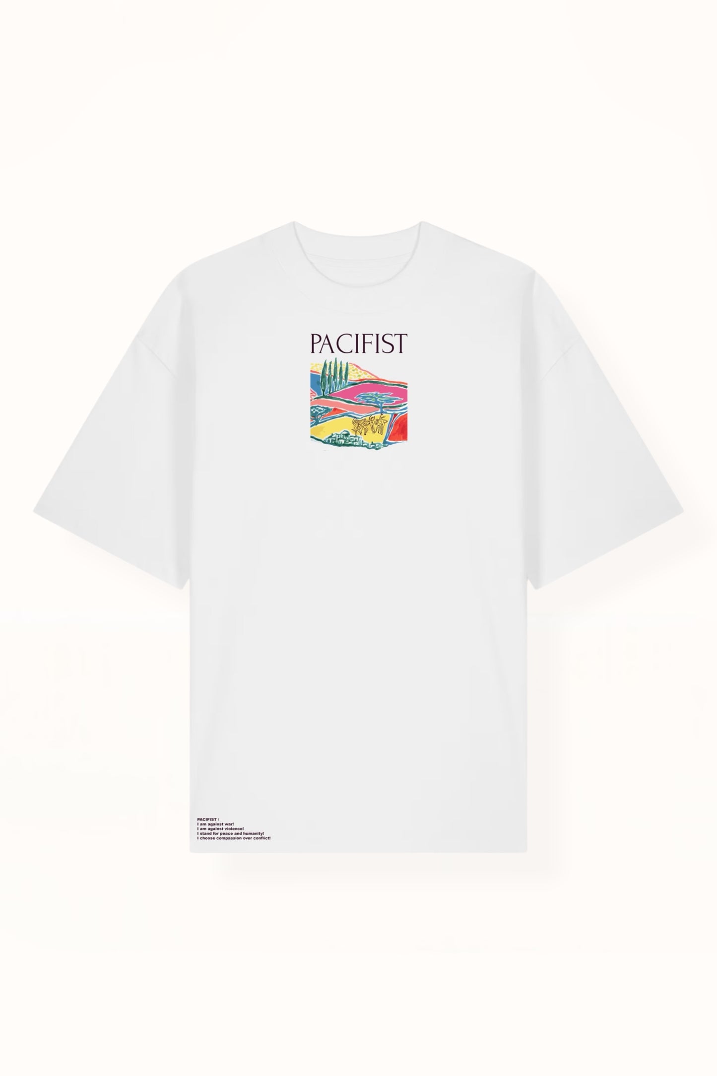 “PACIFIST” OVERSIZED T-SHIRT | WHITE