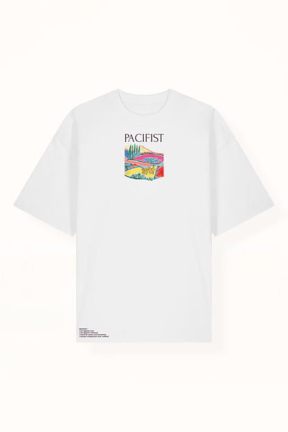 “PACIFIST” OVERSIZED T-SHIRT | WHITE