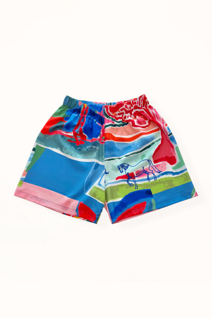 STRAIGHT CUT SHORTS - “PACIFIST PRINT” | WATERCOLOR