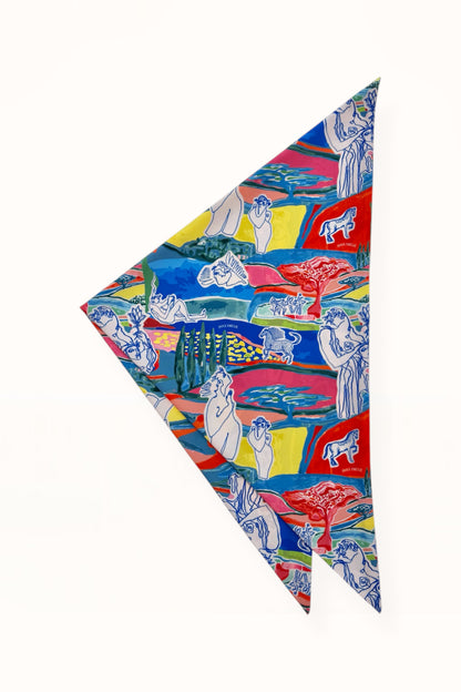 TRIANGLE SCARF  - “ARCADIA PRINT” | PATCHES MULTICOLOR