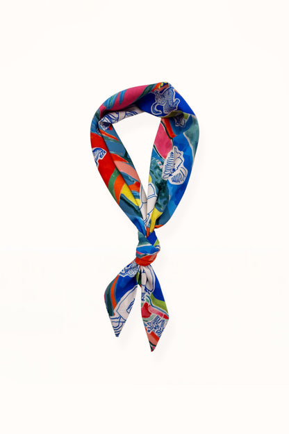 TRIANGLE SCARF  - “ARCADIA PRINT” | PATCHES MULTICOLOR