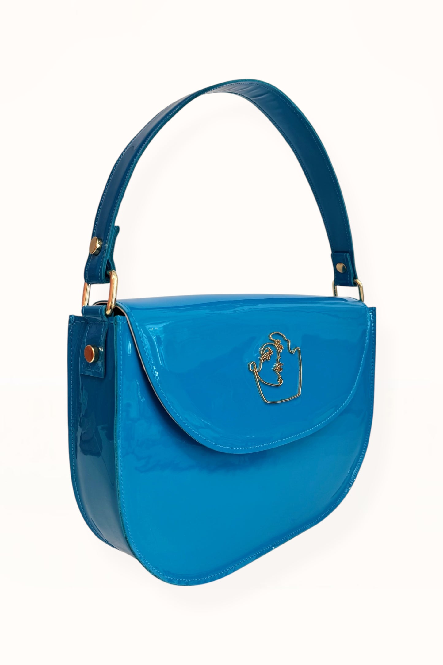AUDREY BAG - BRIGHT BLUE PATENT LEATHER