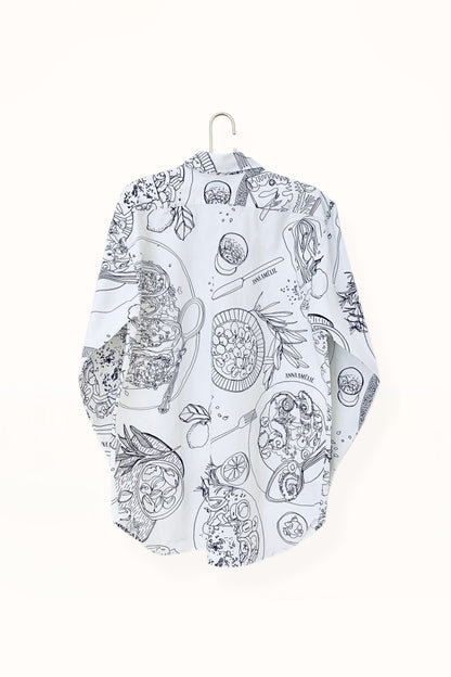 Special Pre-Order |  BUTTON DOWN SHIRT  |  “TAVERN PRINT” - WHITE
