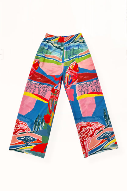STRAIGHT CUT PANTS - “PACIFIST PRINT” | WATERCOLOR