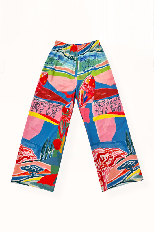 STRAIGHT CUT PANTS - “PACIFIST PRINT” | WATERCOLOR