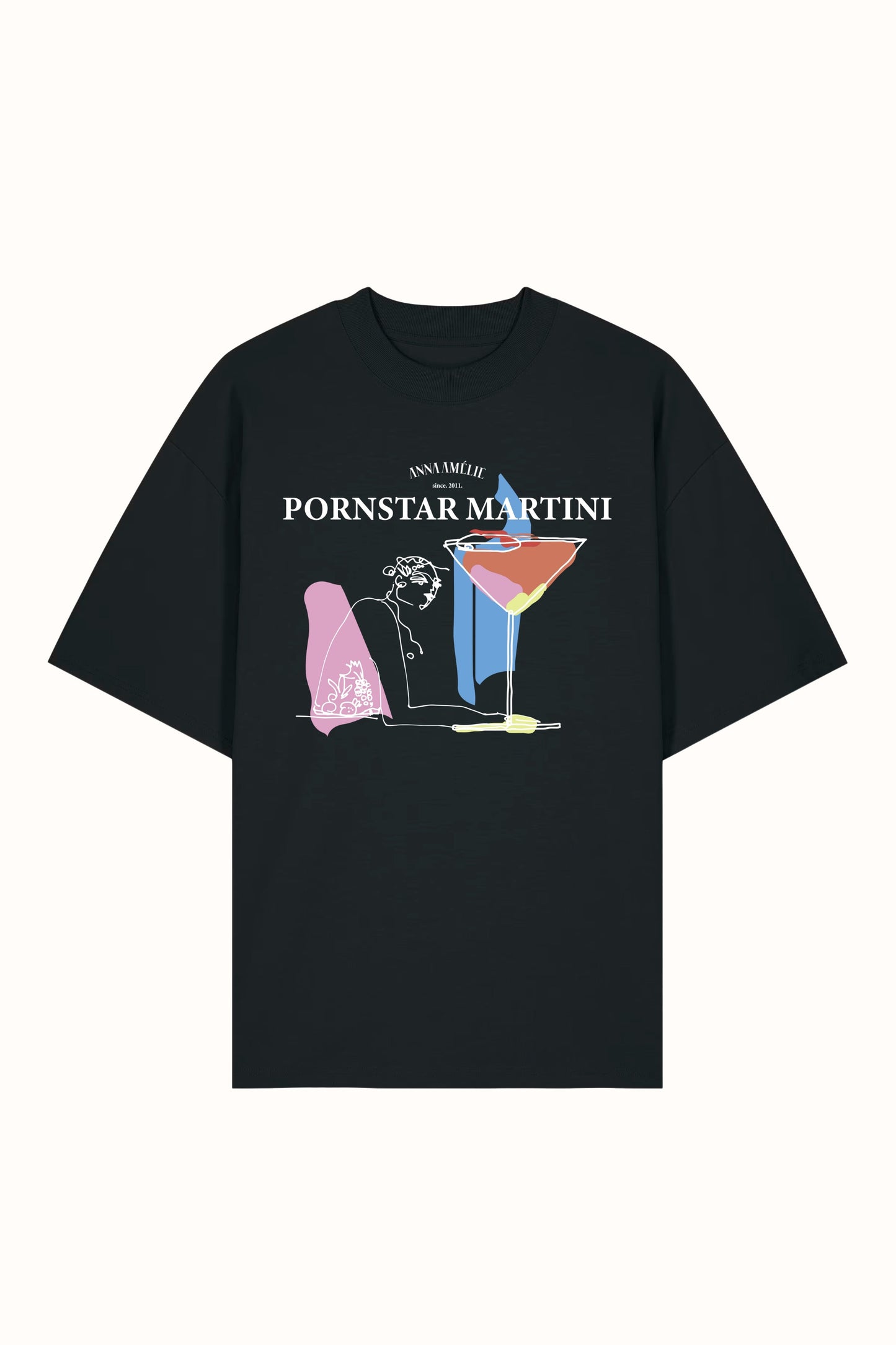 “PORNSTAR MARTINI” OVERSIZED T-SHIRT | BLACK