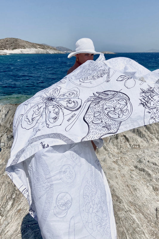 Special Pre-Order | CAFTAN - TAVERN PRINT | BLACK & WHITE