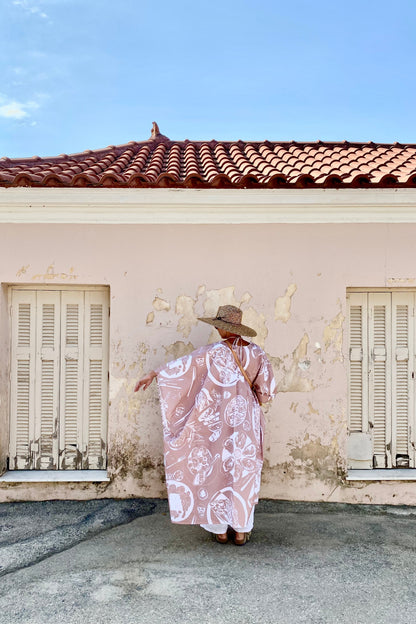 Special Pre-Order |  CAFTAN - TAVERN PRINT |  NUDE & WHITE