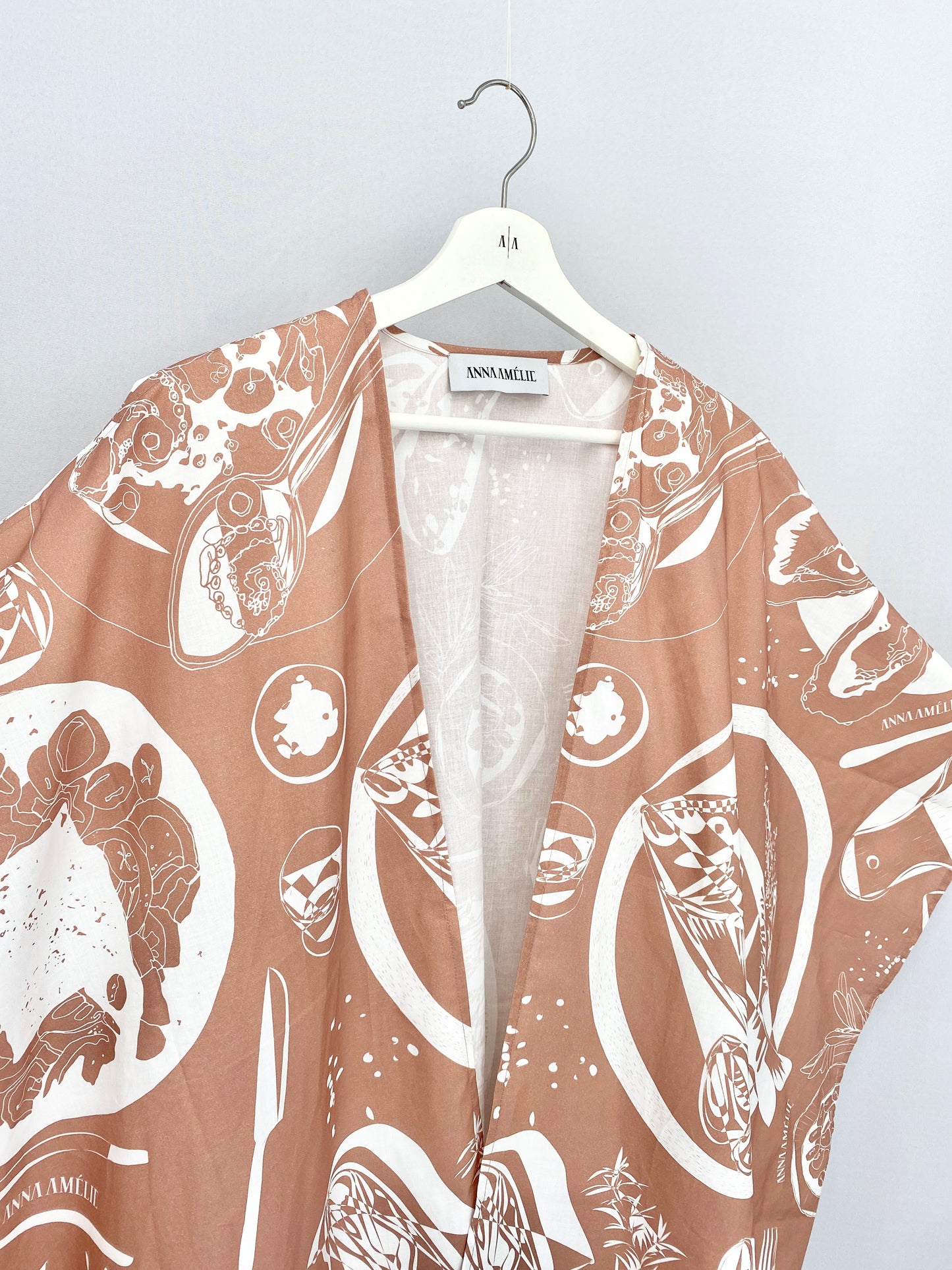 Special Pre-Order |  CAFTAN - TAVERN PRINT |  NUDE & WHITE